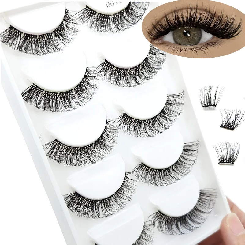 

New Arrival Fluffy Pre Cut No Glue DIY Eyelashes Cluster Segment Lashes Extension Kit