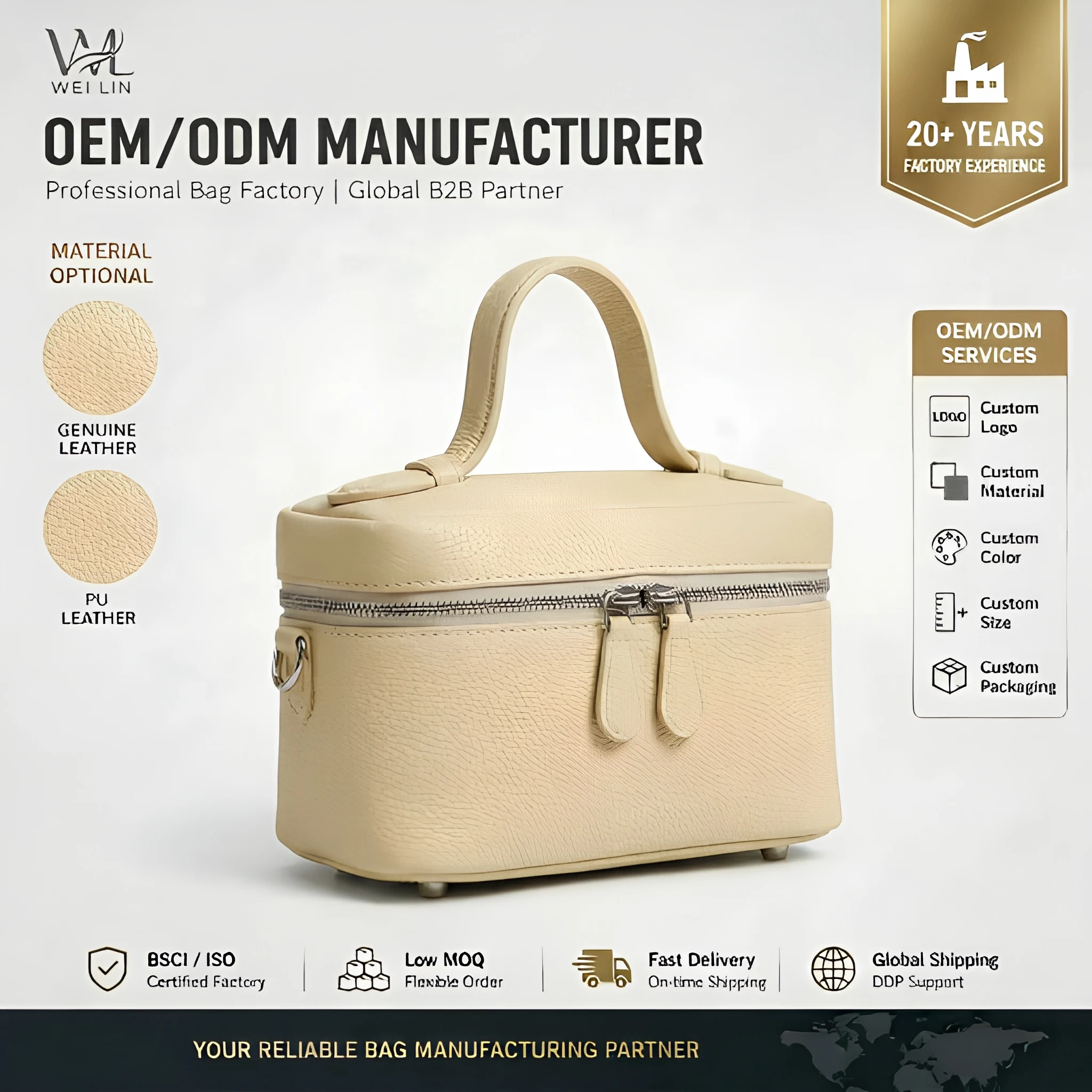 Genuine Leather Lunch Box Phone Bag