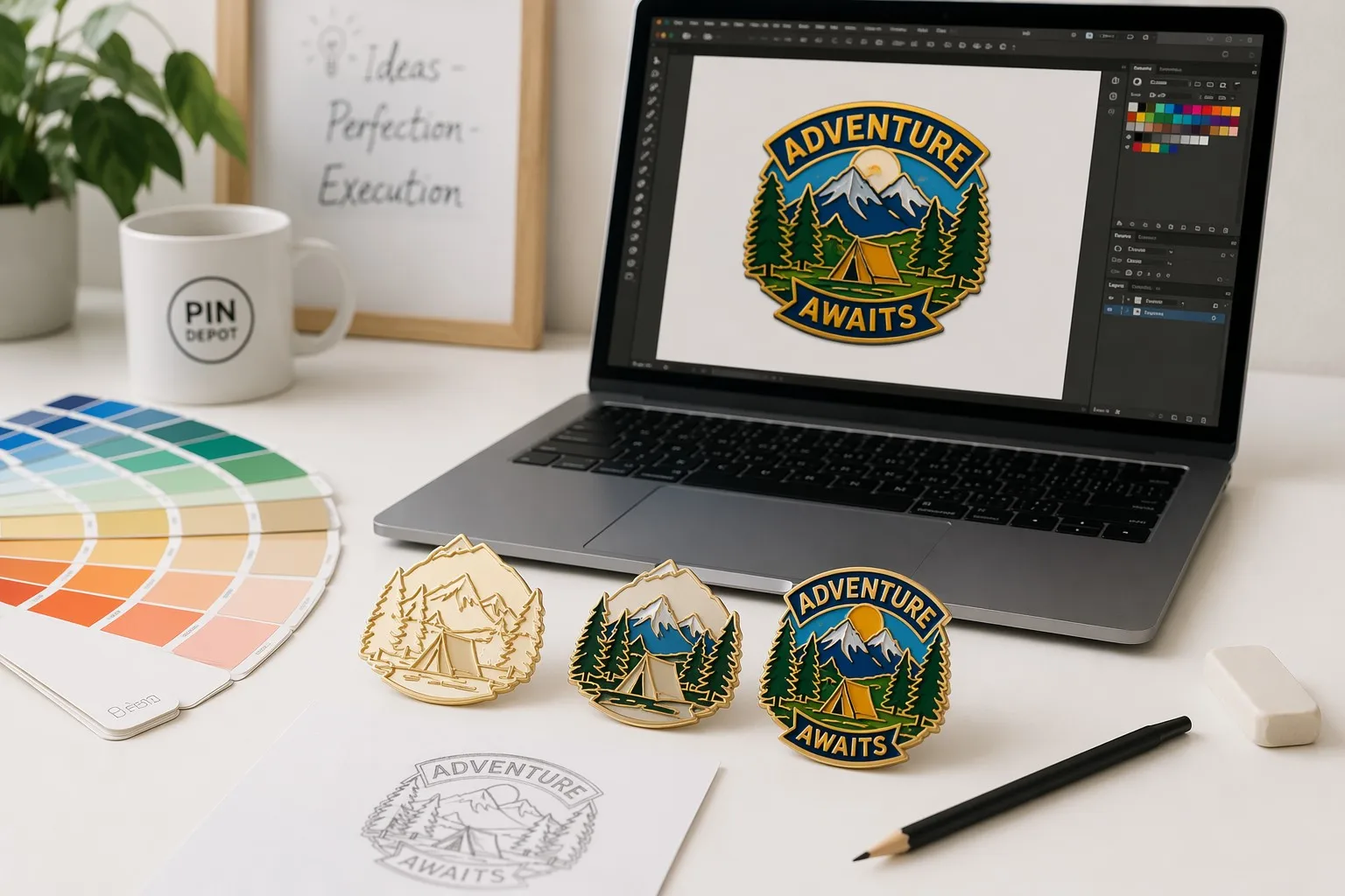 Enamel pin design process