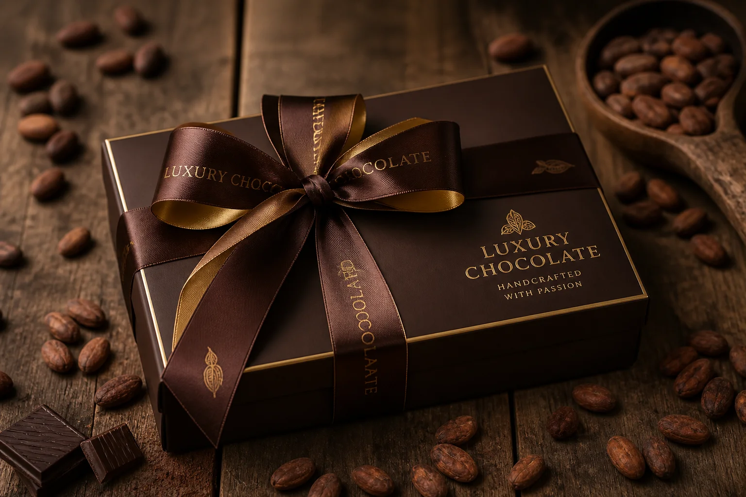 chocolate packaging ribbon