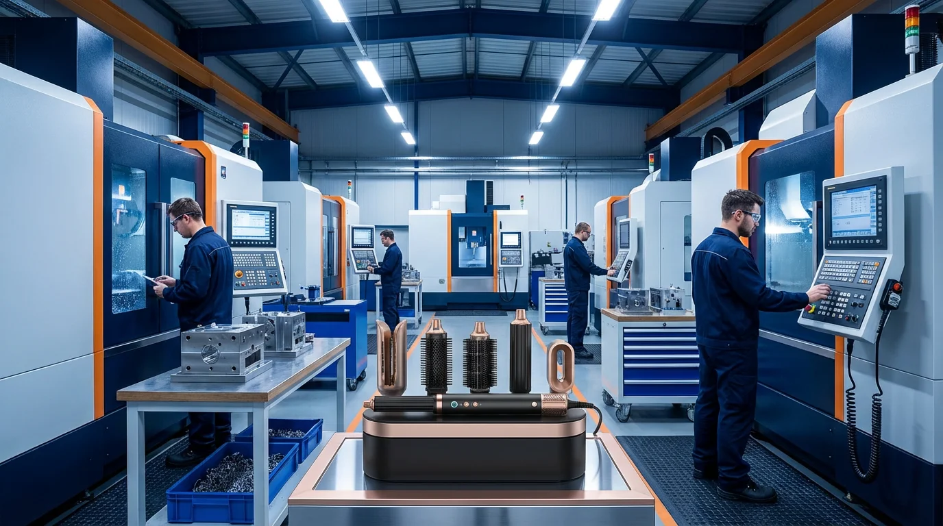 Mesky CNC precision mold development workshop for hot air brush OEM manufacturing