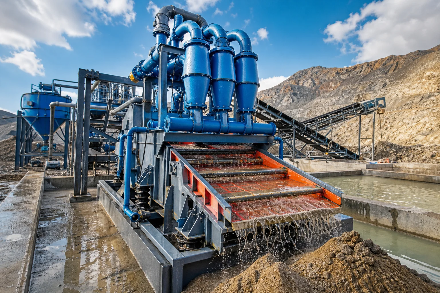 Установка промывки и улавливания мелкого песка с гидроциклоном Sanming Machinery
