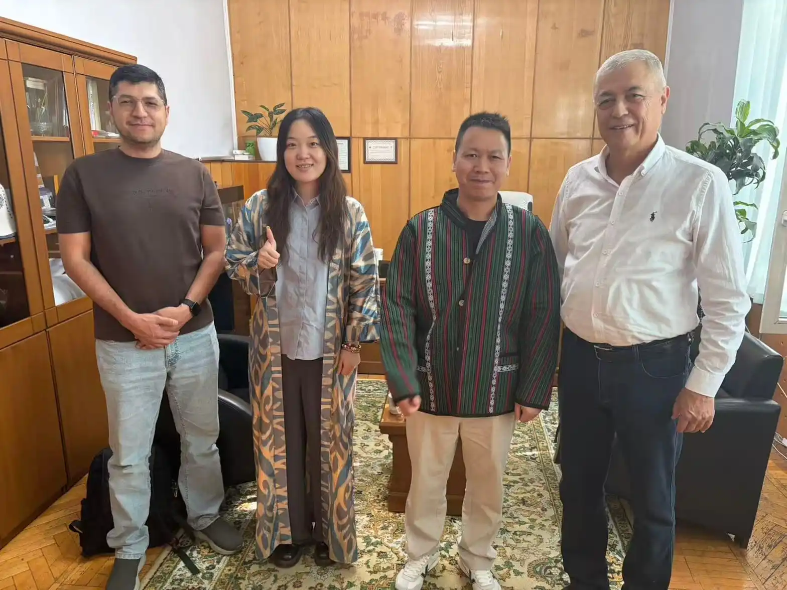 Ningbo Dongbo New Energy team visiting customers in Uzbekistan