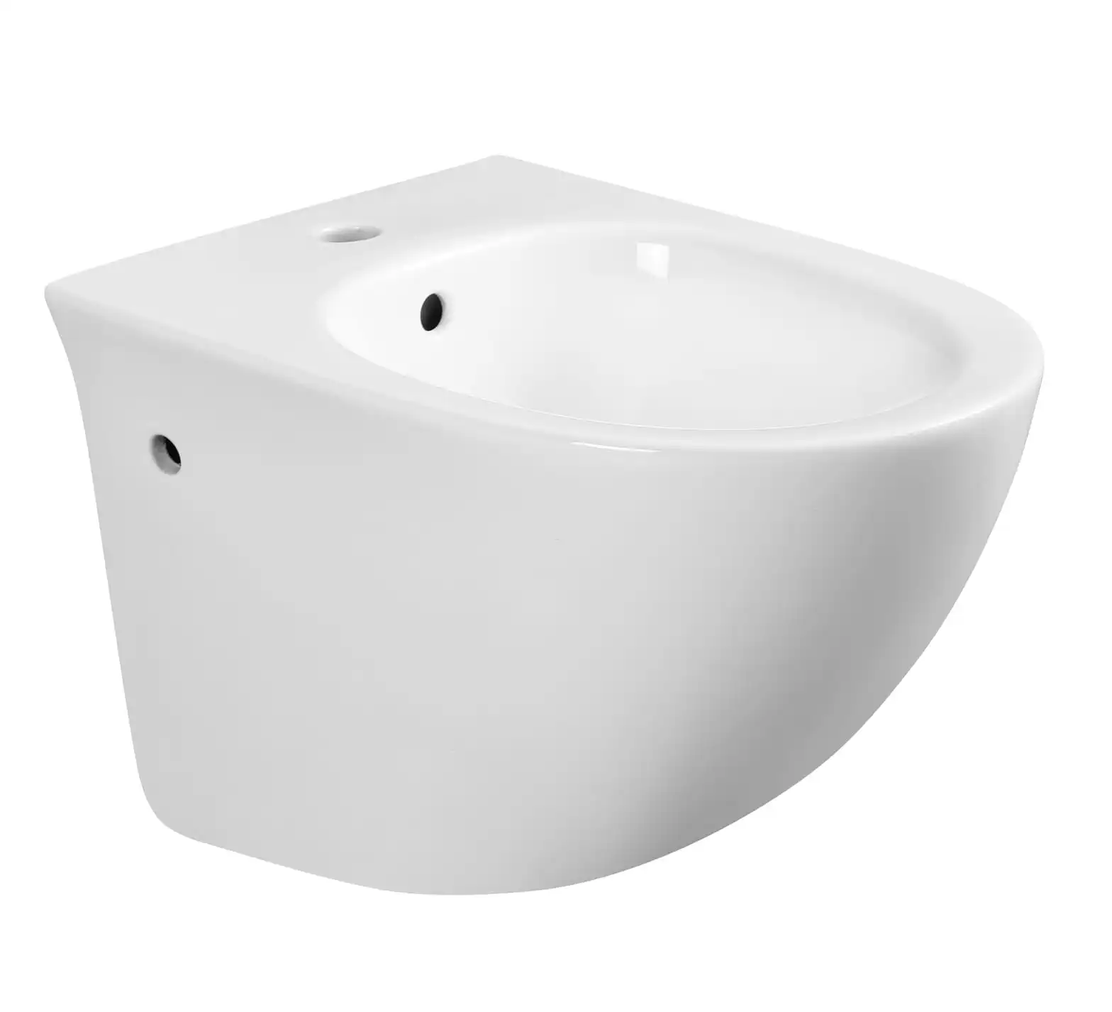 Wall-Hung Ceramic Bidet Model YJ-1005 Perspective View wall-hung-ceramic-bidet-yj-1005-perspective-white