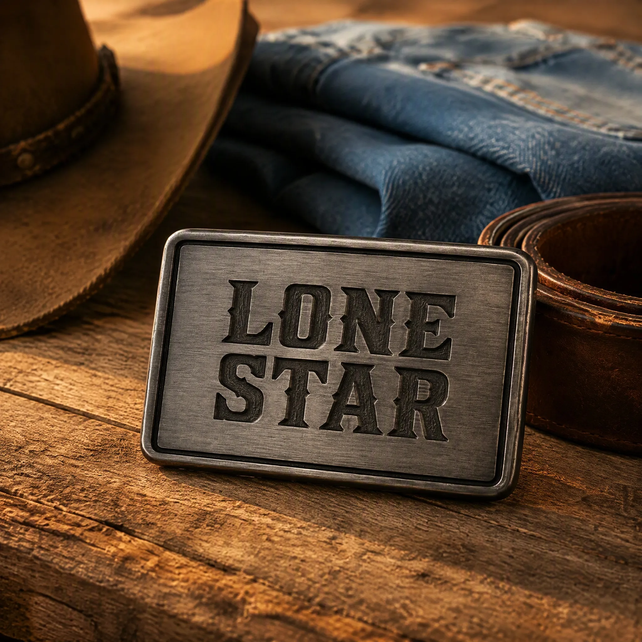 Western style scene with leather strap