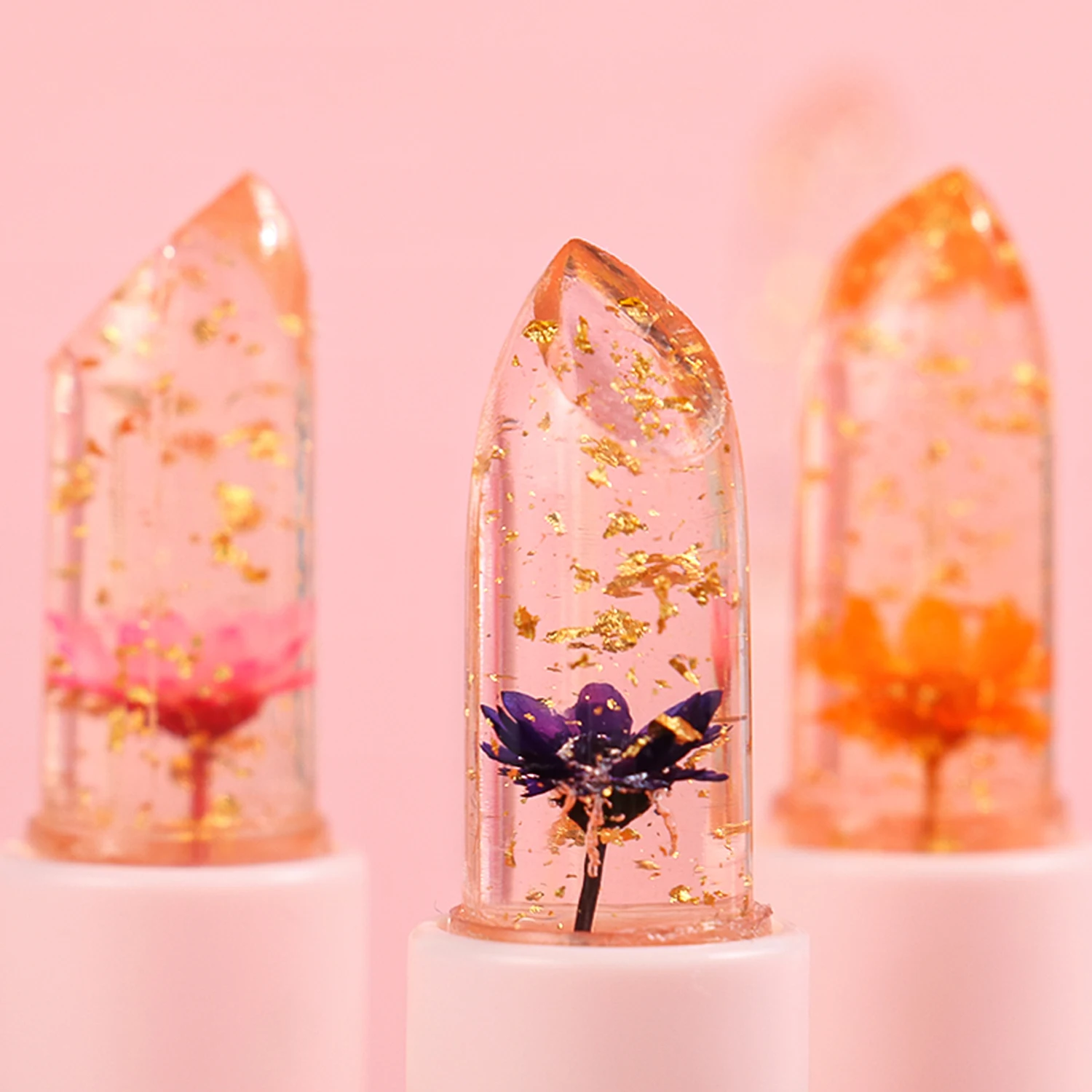 New Trend Lipstick Waterproof Moisturizing With Flowers Stick Transplant Custom Logo Lipstick Makeup Brand
