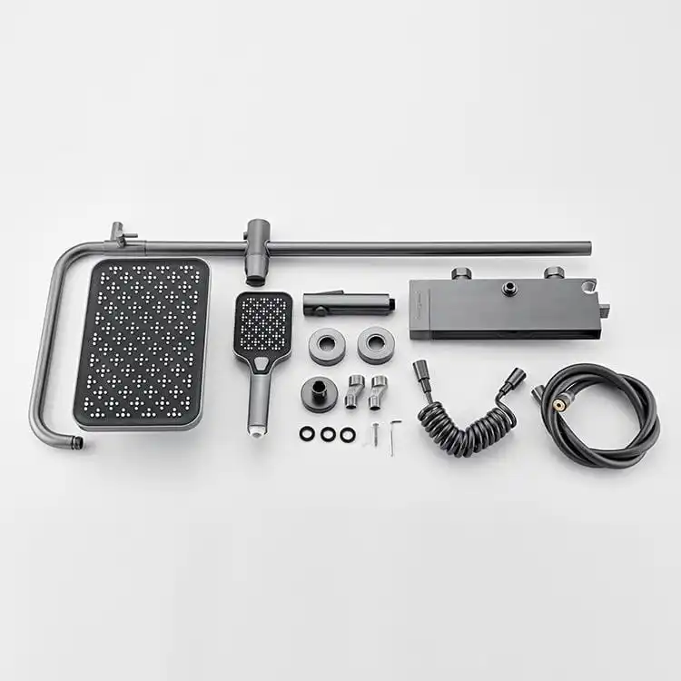 brushed-gun-grey-shower-set-components