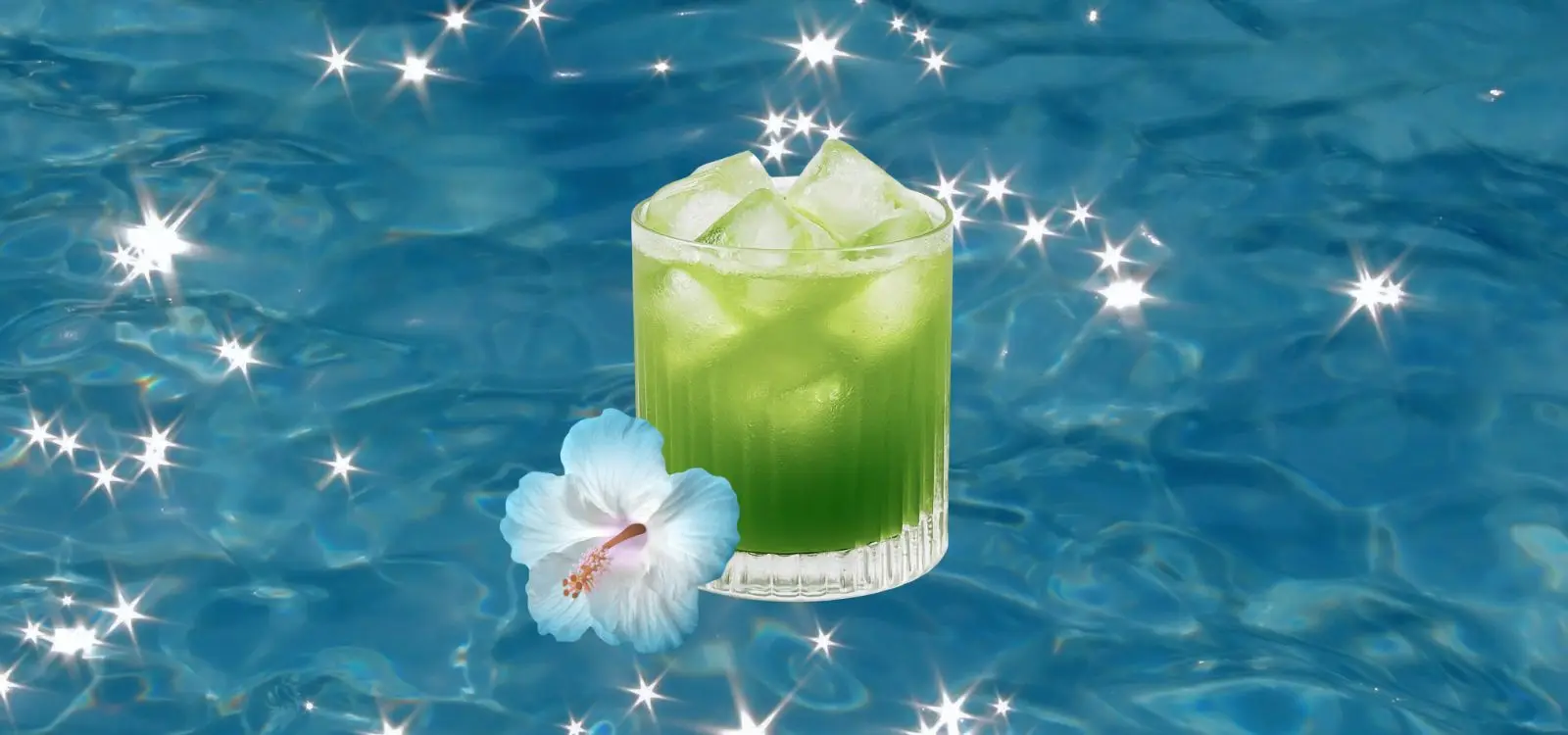 Iced Matcha Tonic Drink with Lime