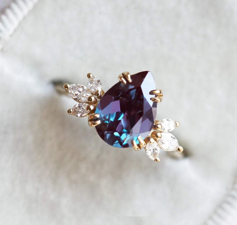 

Cubic Zircon Gemstone Ring 925 Sterling Silver Vintage Engagement Wedding Zircon Stone Rings