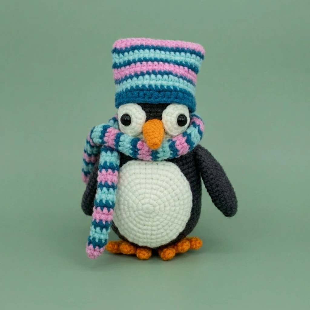 Crochet penguin amigurumi doll