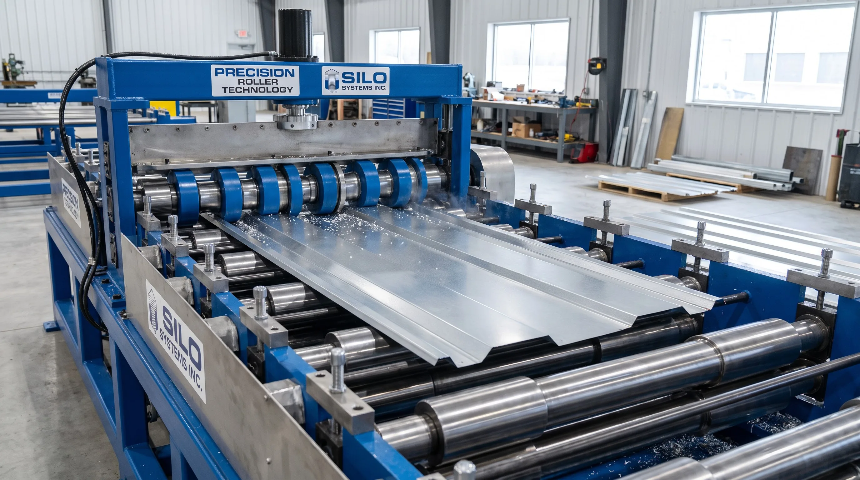 Automated Silo Roof Roll Forming Machine in Factory