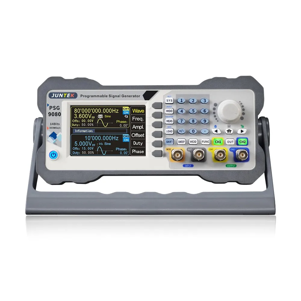 

JUNTEK PSG9080 Programmable Arbitrary Generator 1nHz-80MHz Function Generator Pulse Generator