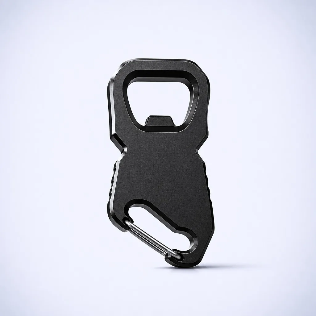 Matte black outdoor bottle opener hero shot