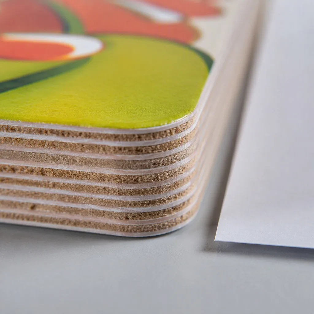 Multi-layer board book material cross-section compared with thin paper - Board book printing quality