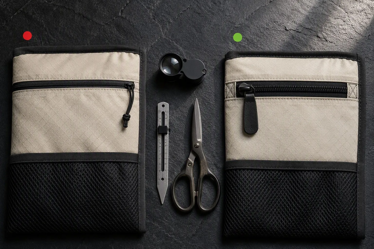 Before and after product improvement — zipper upgrade, bar-tack reinforcement