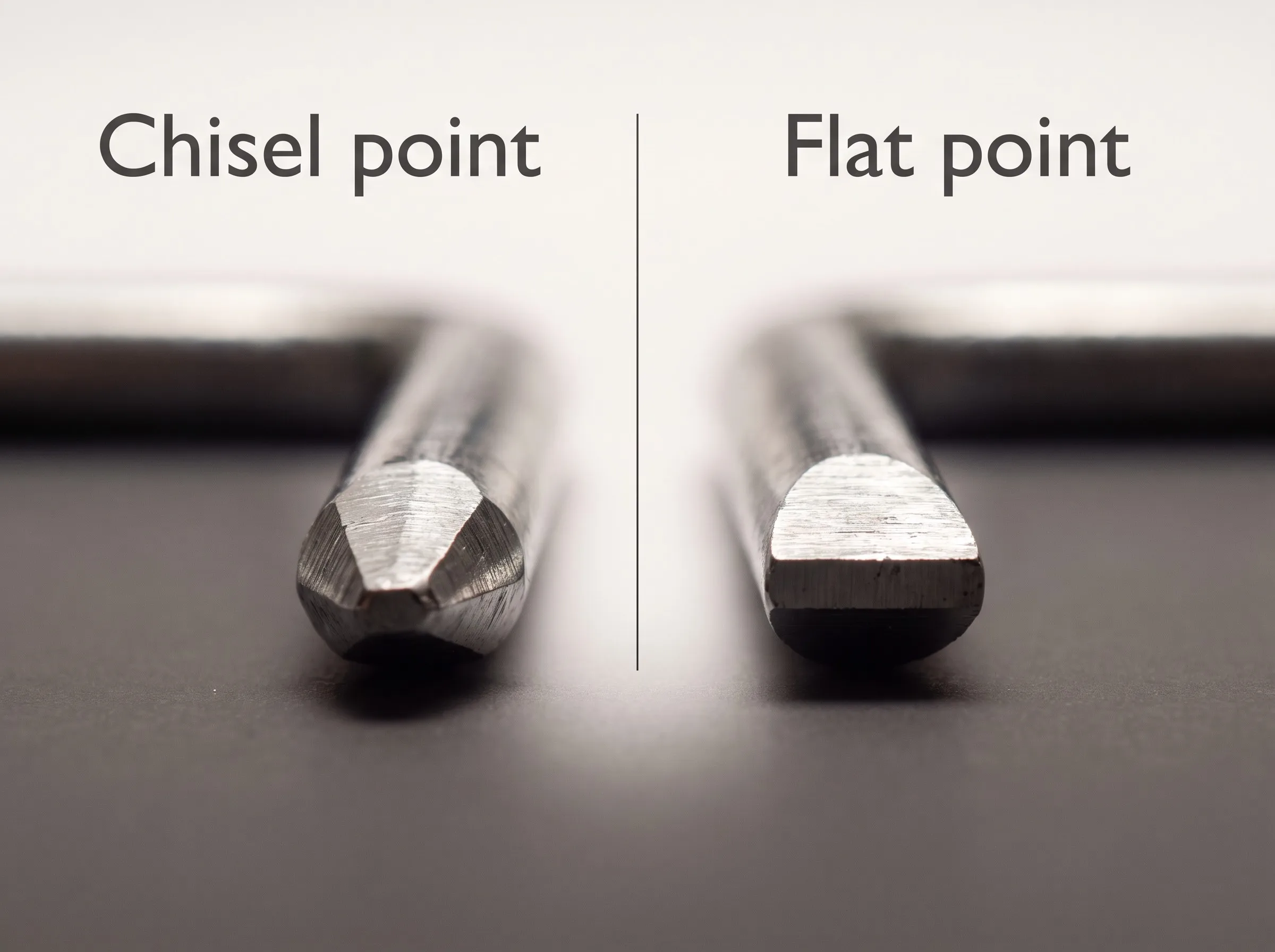 Chisel point vs flat point upholstery staple comparison
