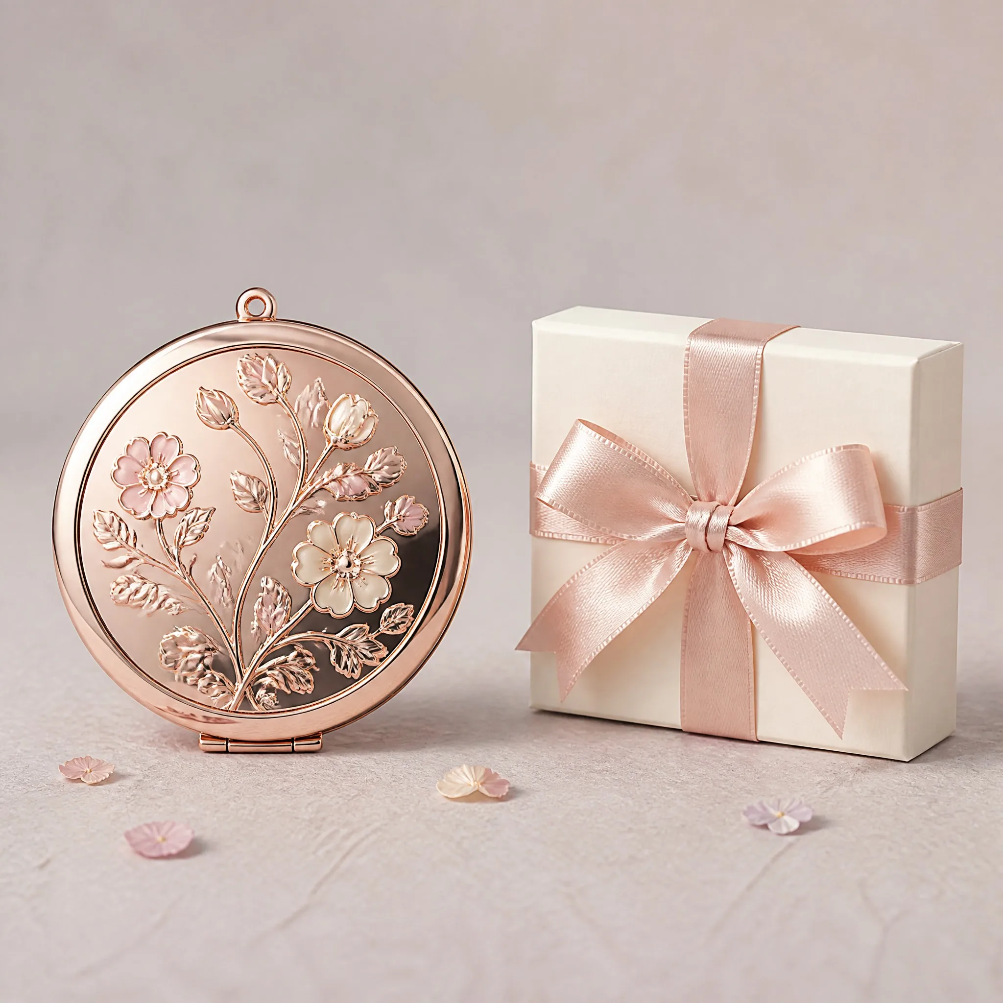 Gift packaging of custom metal makeup mirror