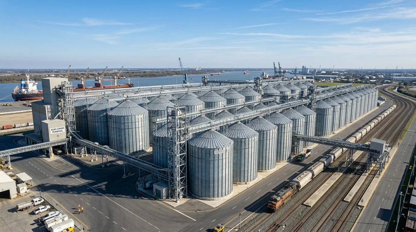 Large-Scale Industrial Grain Terminal Layout and Infrastructure