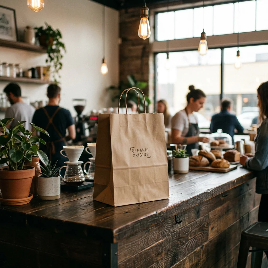 Kraft Bag in Cafe