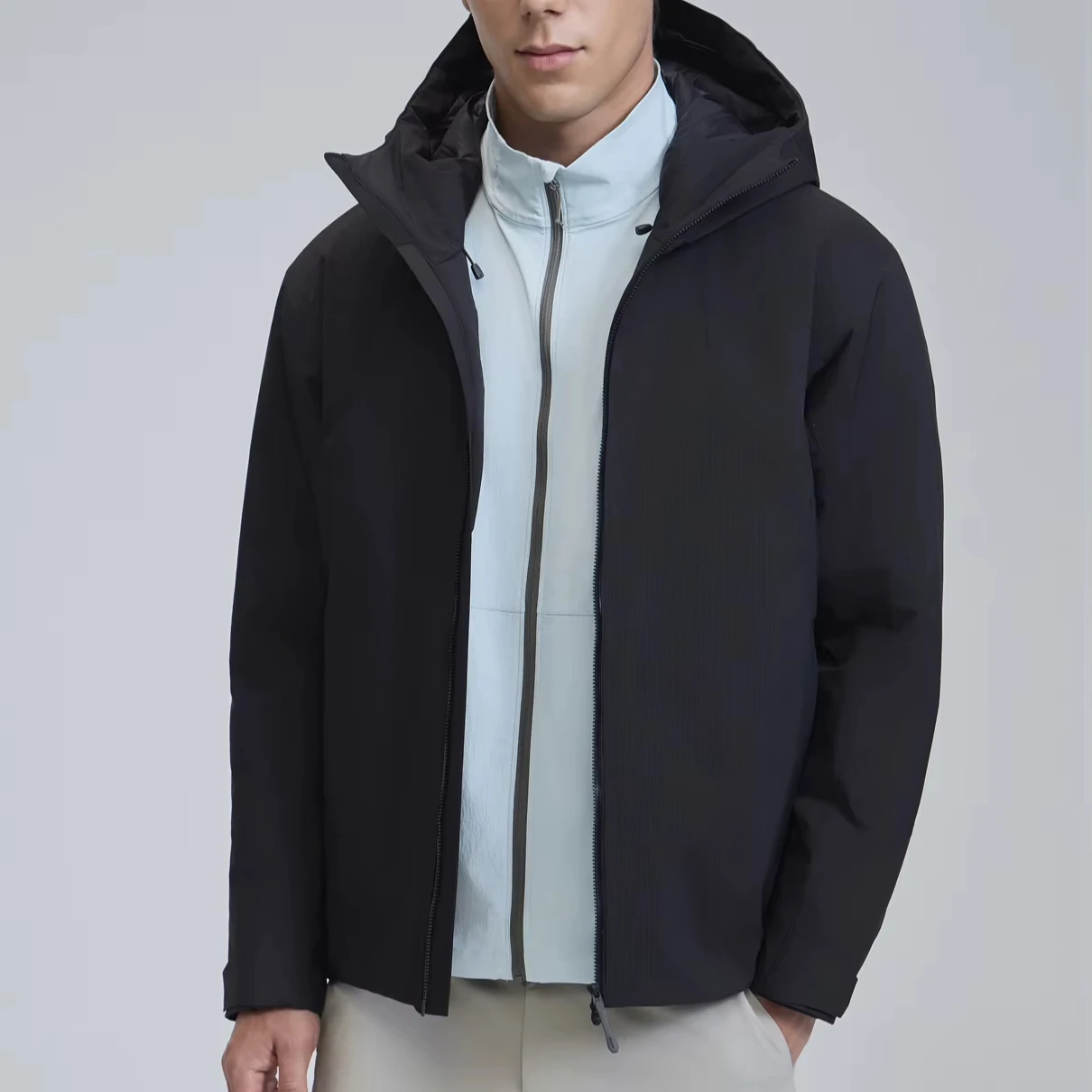 Men's Slim Fit Stand-Up Collar Full Zipper Polyester Windbreaker Jacket on Sale for Winter Outdoor Sports