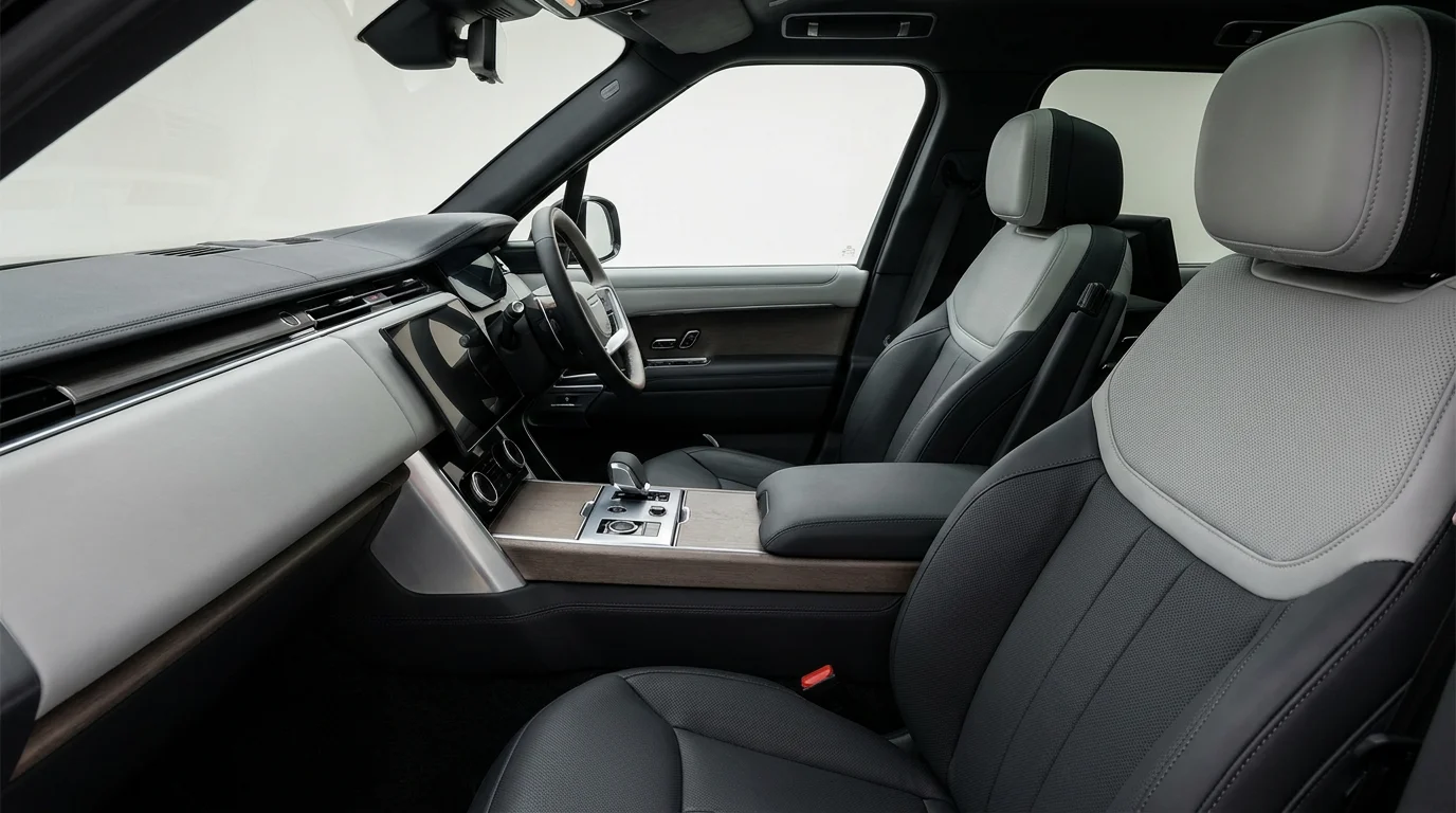 Modern luxury automotive interior with premium PVC materials