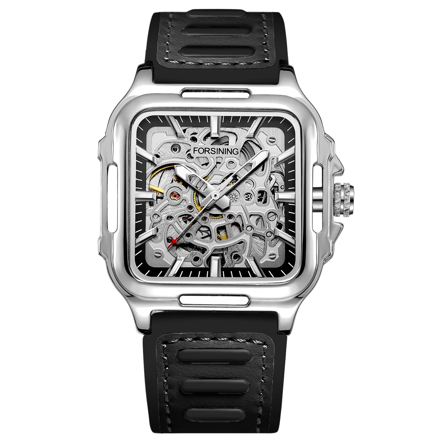 Forsining Newest Reloj Para Hombre Skeleton Luminous Watches Custom logo Automatic Wrist Watch for Men