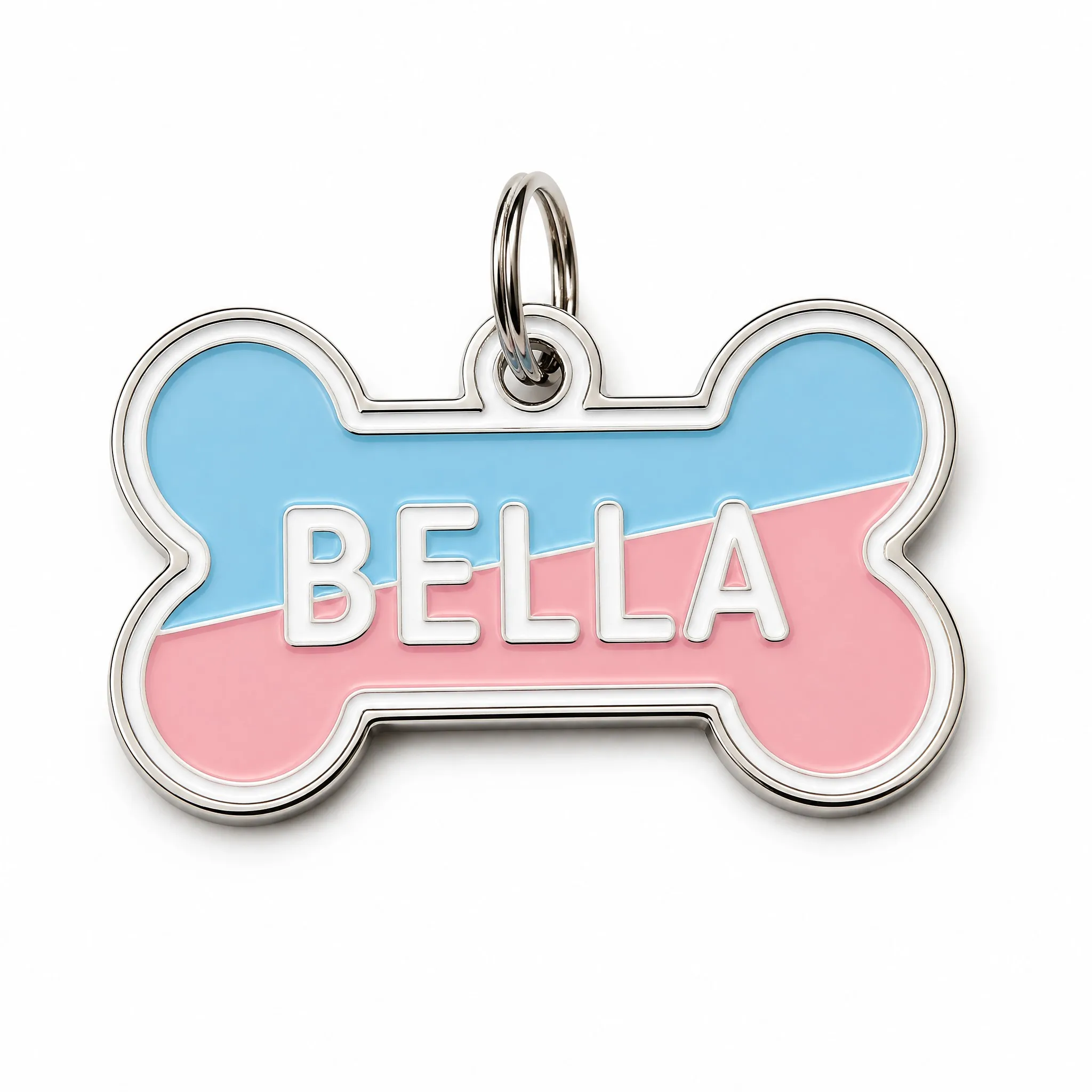 Custom Soft Enamel Bone Dog Tag - Front View