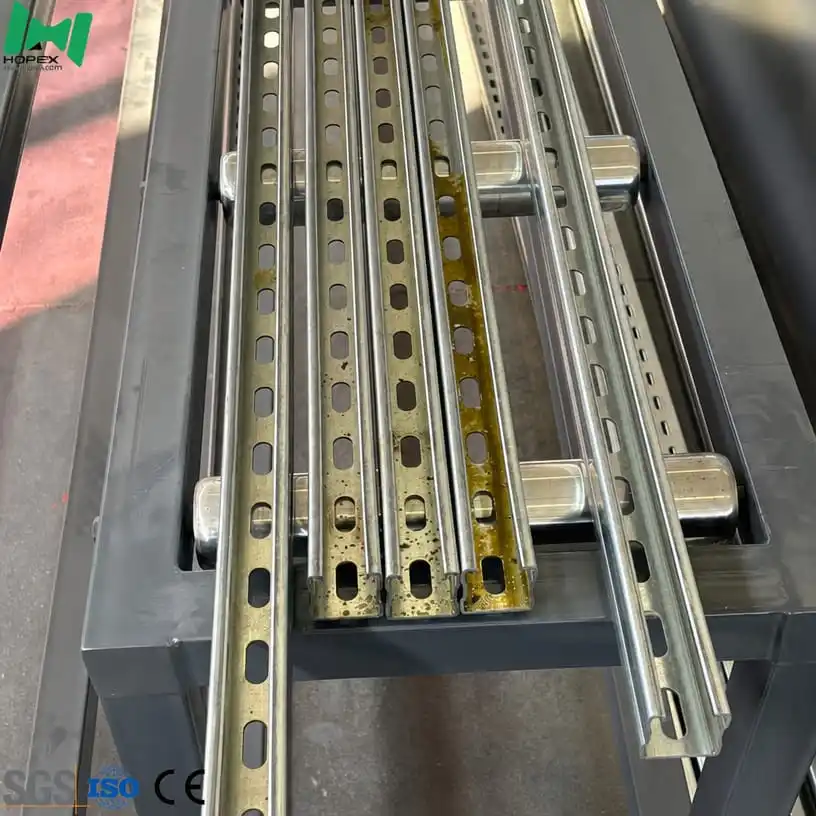 Strut channel profiles produced on the solar mounting channel making machine