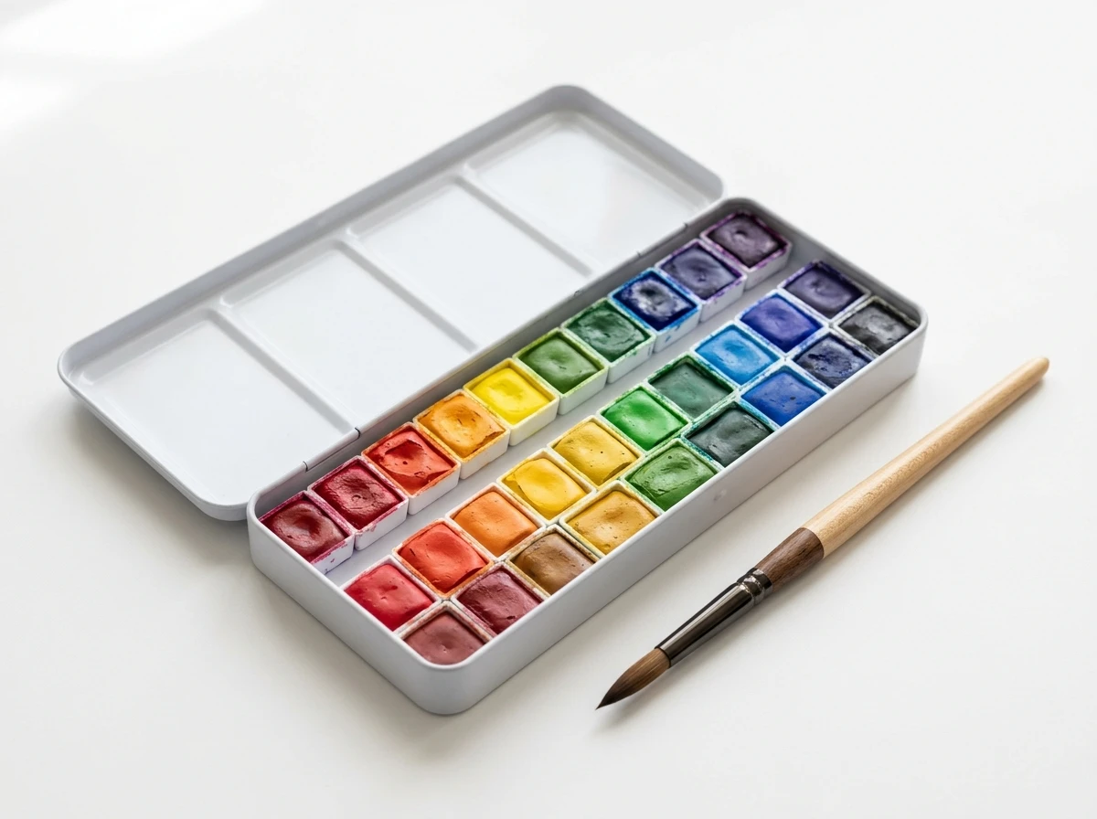 Watercolor paint pan set with brush - watercolor paint supplier