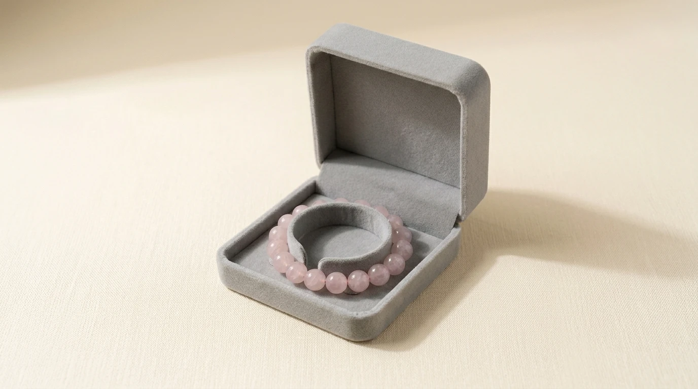 Rose Quartz Love Intention Bracelet with hard gift-ready box