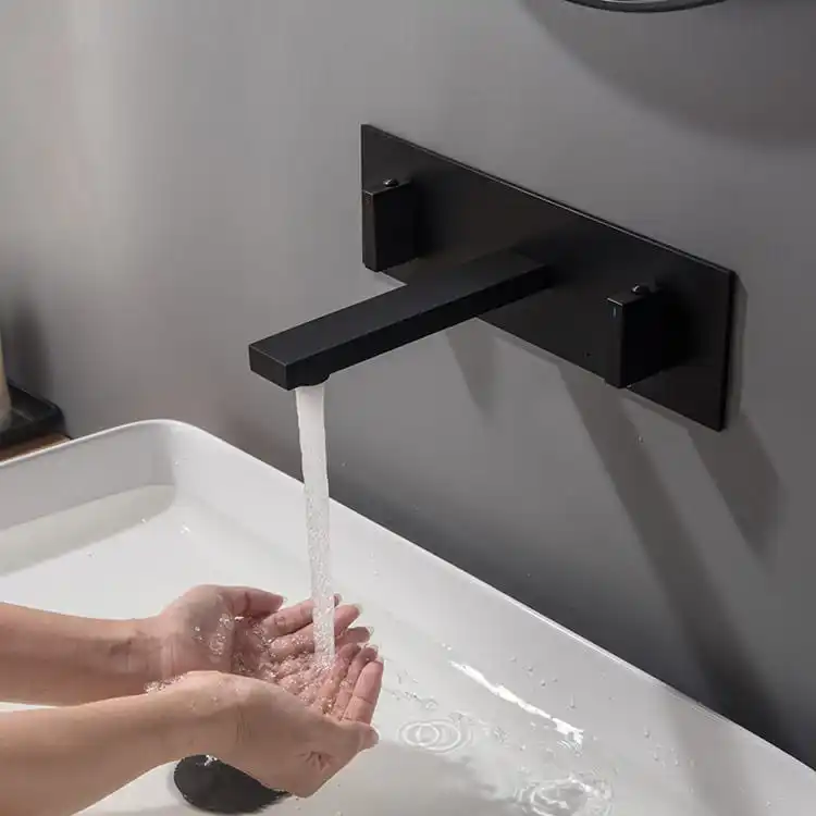 Dual Handle Wall Basin Mixer Model 94 91227B Perspective View dual-handle-wall-basin-mixer-perspective