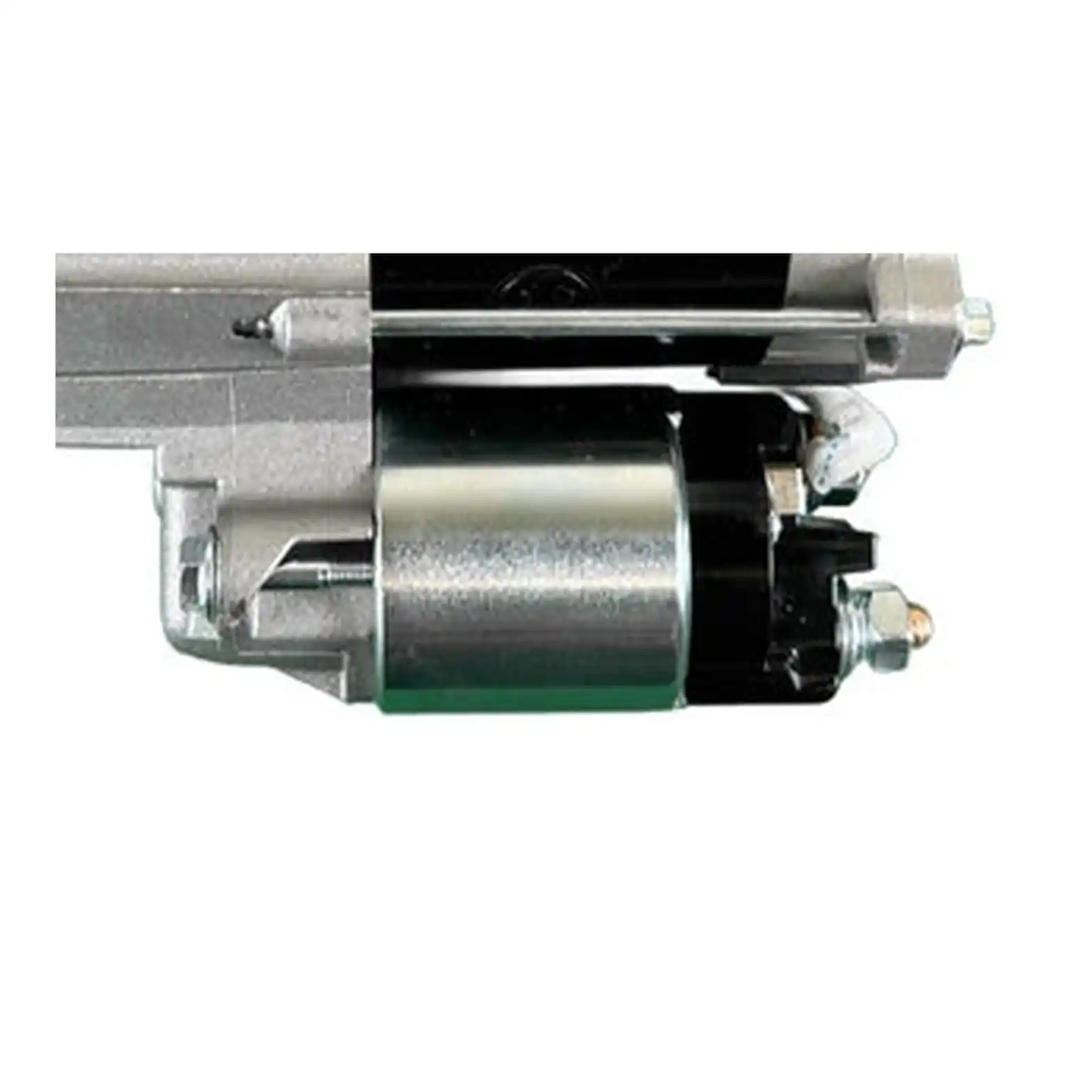 Close-up photograph of the starter solenoid and electrical terminal arrangement