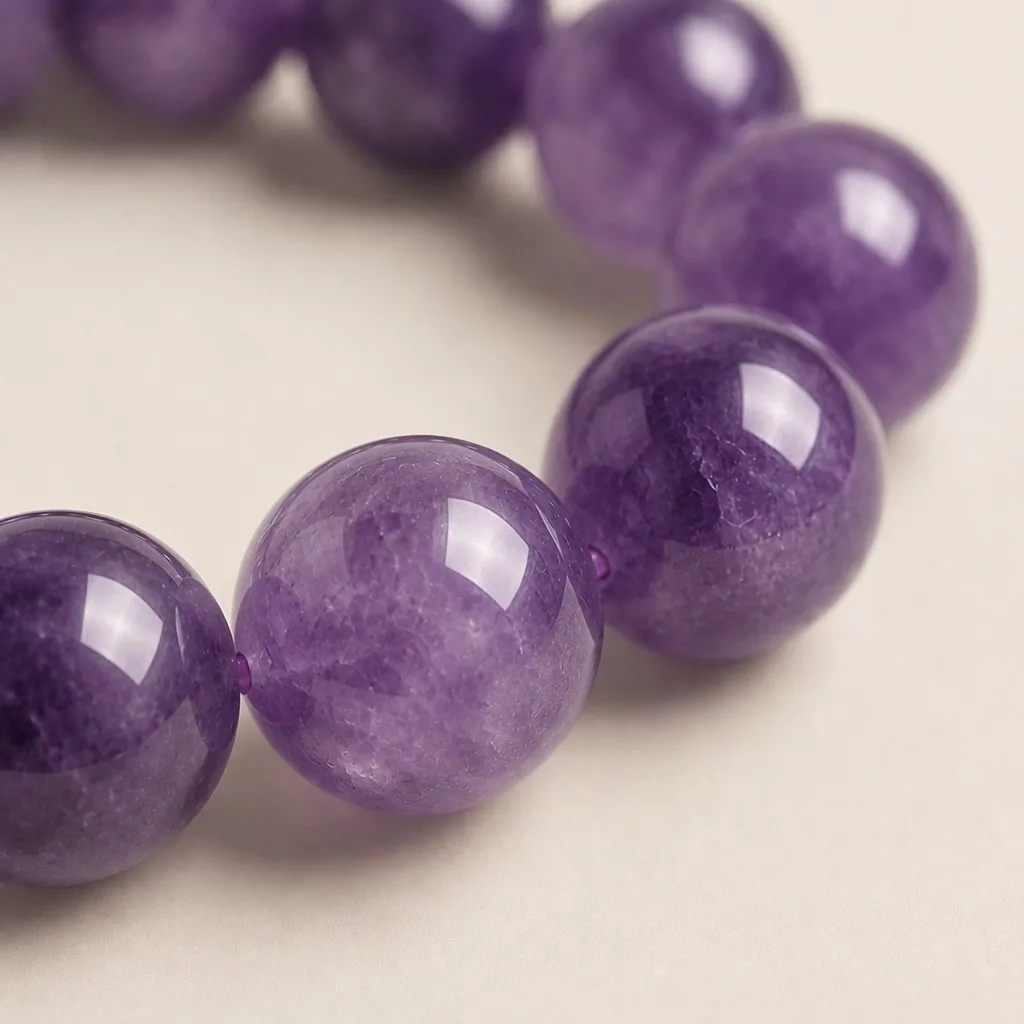 Close-up macro of Amethyst beads