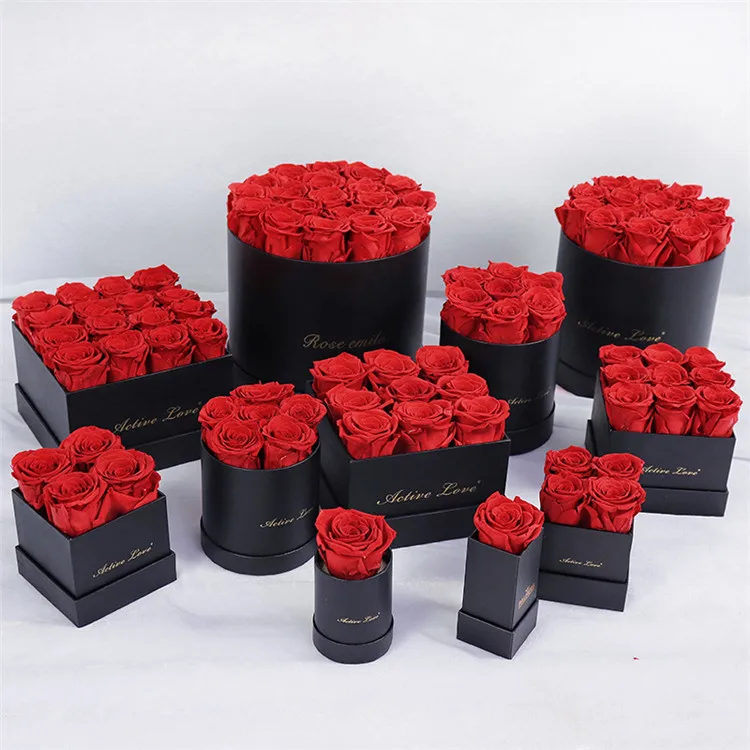 

QSLH-F218 2023 preserved roses real roses for valentine's day preserved flower preserved rose with gift box for valentine's day