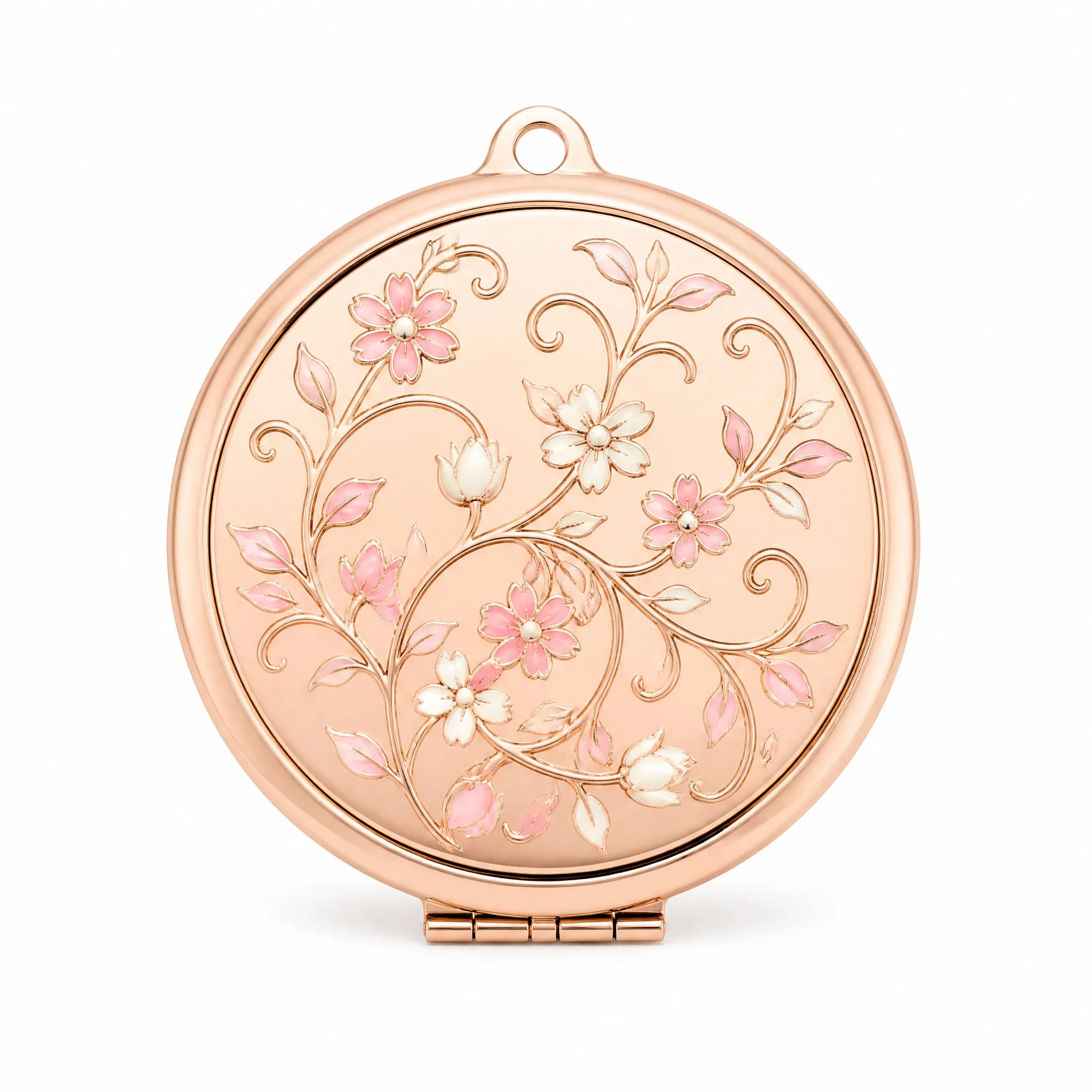 Custom Rose Gold Metal Makeup Mirror