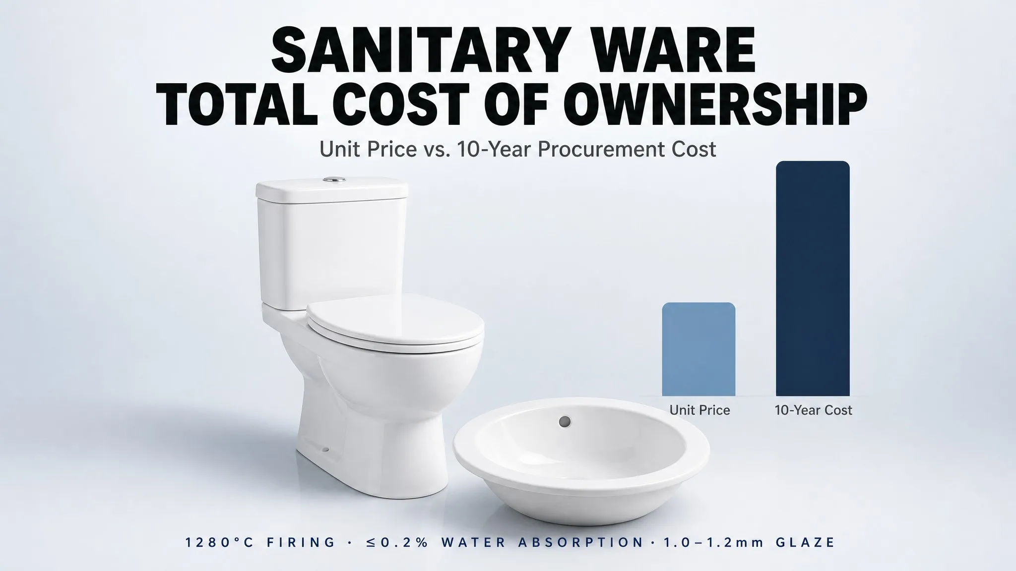 info-1-1 10-year sanitary ware cost model: budget grade vs commercial grade comparison