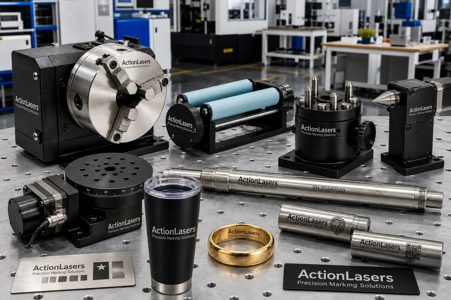 ActionLasers Industrial Laser Machine Accessories and Rotary Attachments
