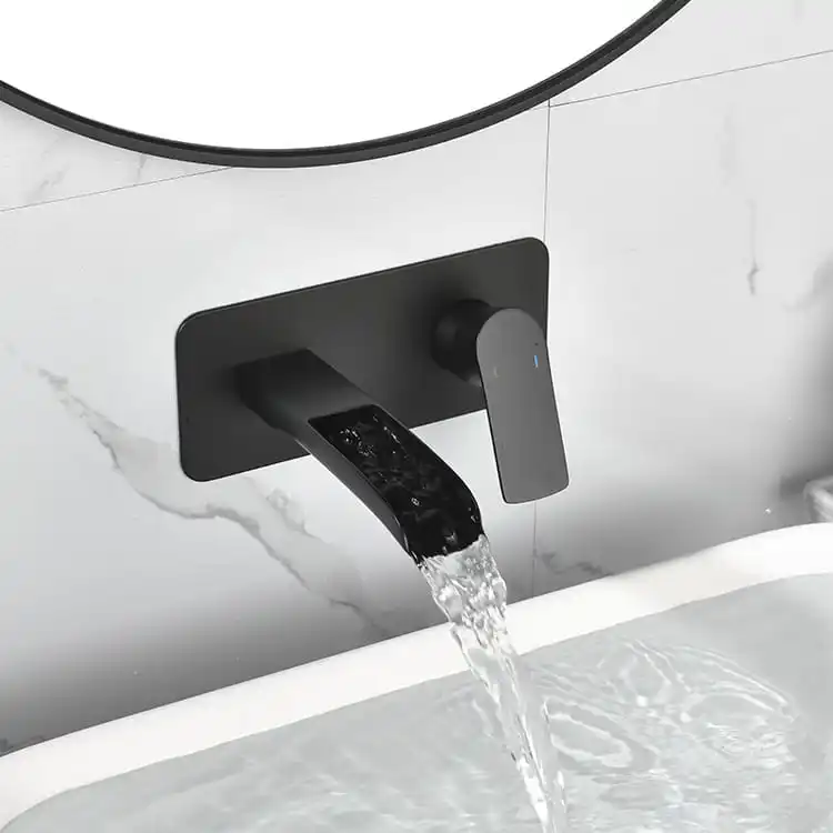 Black Waterfall Wall Basin Mixer Model 94 05151 Perspective View black-waterfall-wall-basin-mixer-perspective