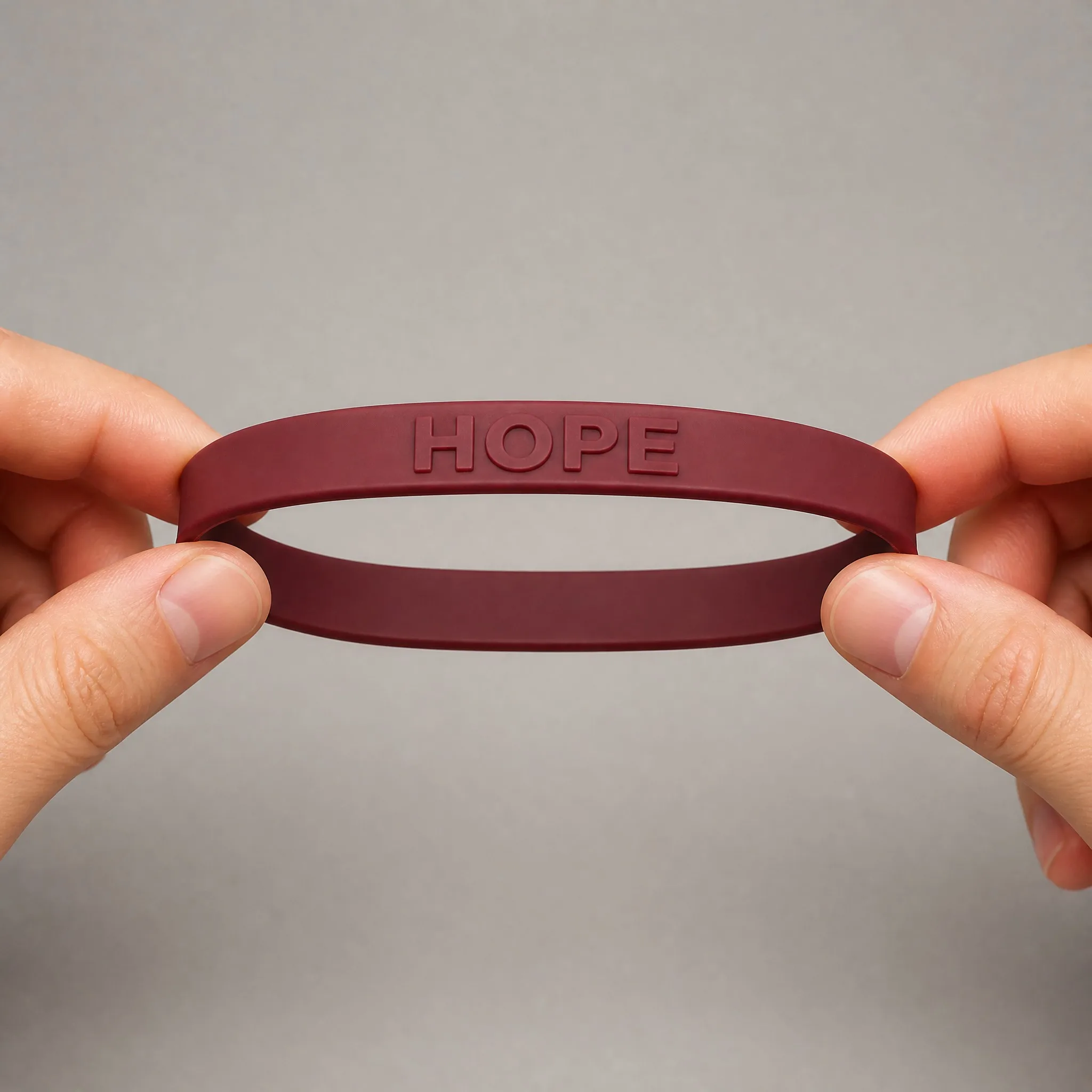 Hand stretching flexible embossed silicone bracelet