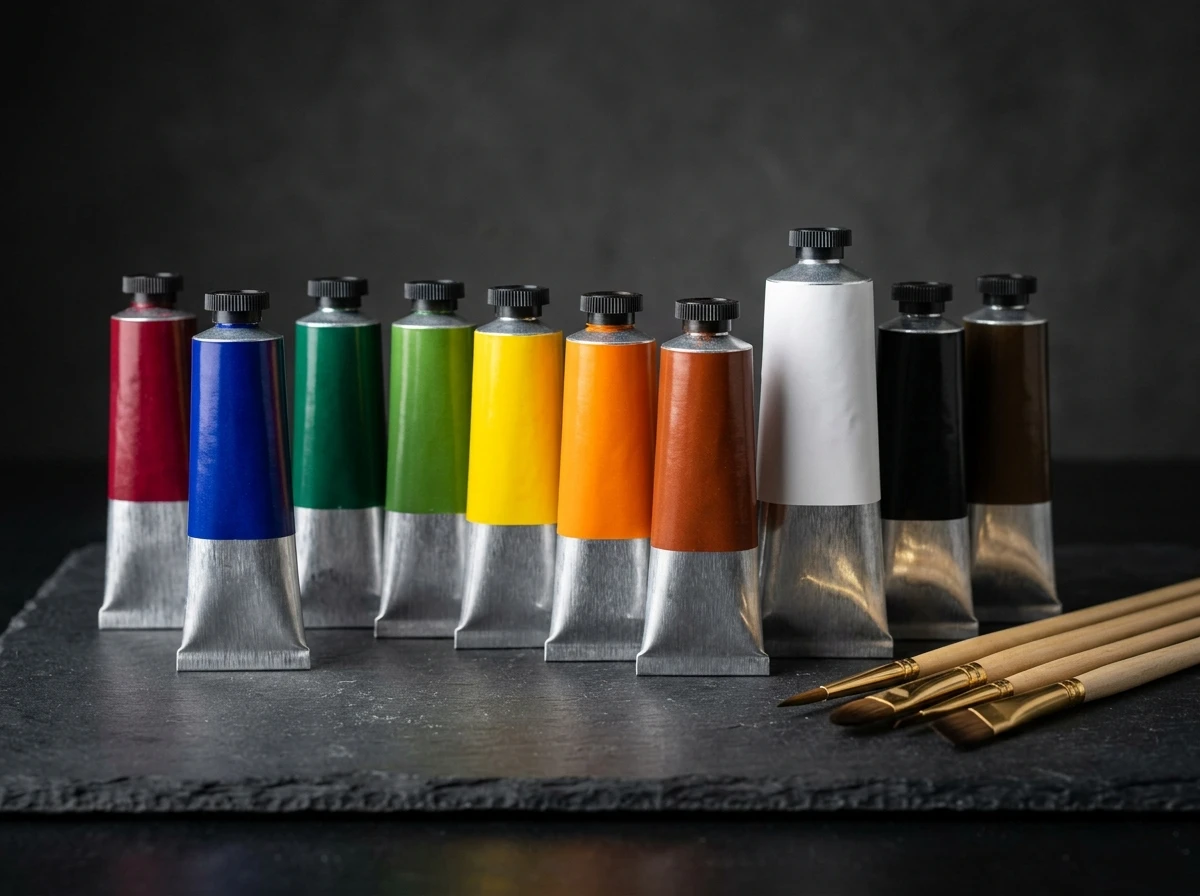 Oil paint tube set in assorted colors with brush - oil paint manufacturer