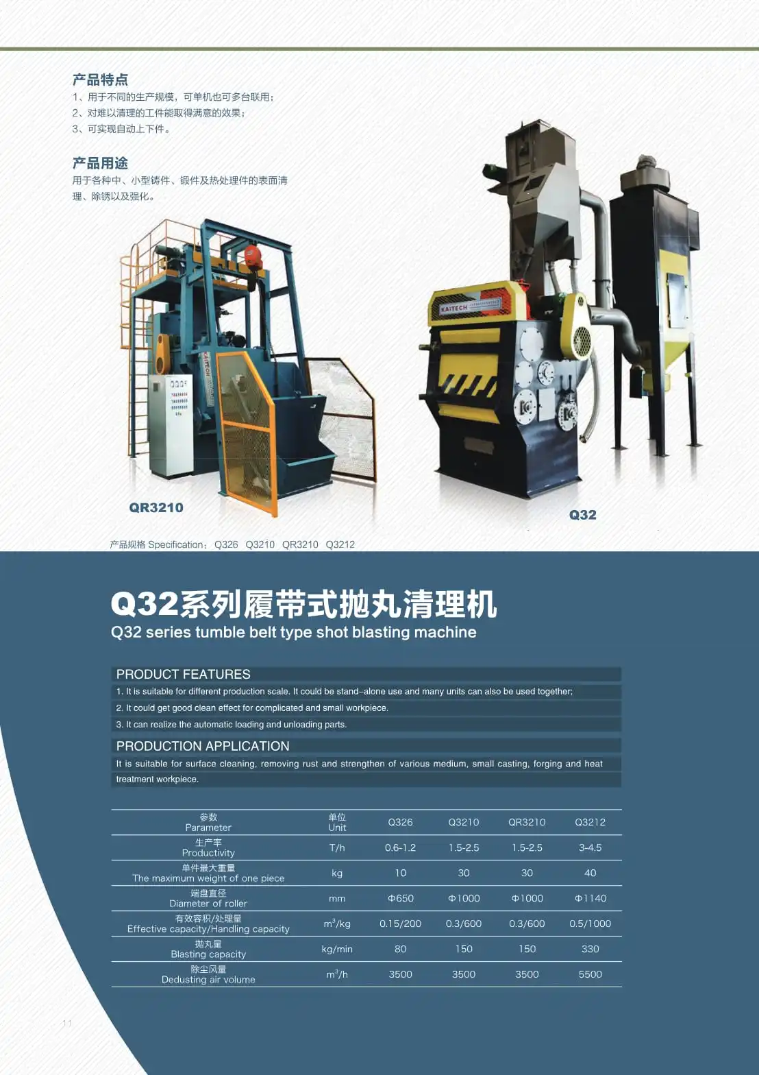 Q32 Series Tumble Belt Shot Blasting Machine