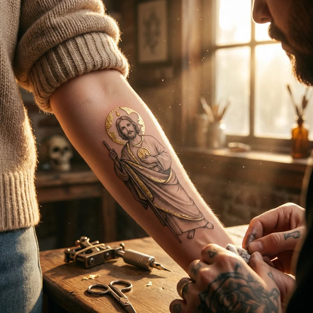 San Judas Tadeo Tattoo Design