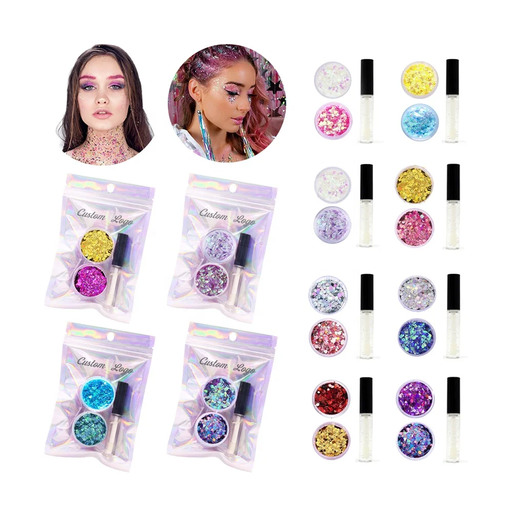 

Wholesale Bulk Makeup Cosmetic Face Body Nail Glitter Powder Polyester Holographic Chunky Glitter for Decoration