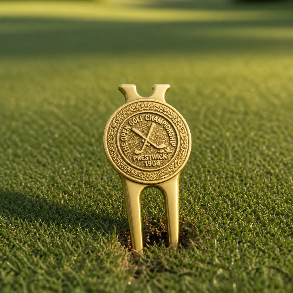 Divot tool repairing turf on the green