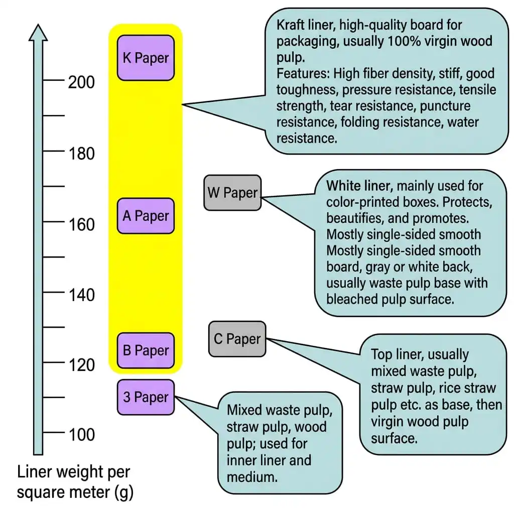 Diagram of cardboard layer structure