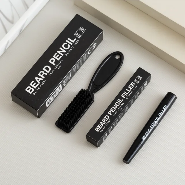 Low MOQ Logo Available Waterproof New Beard Color Pencil Filler the Original Beard Pen Beard Filler Pencil With Brush