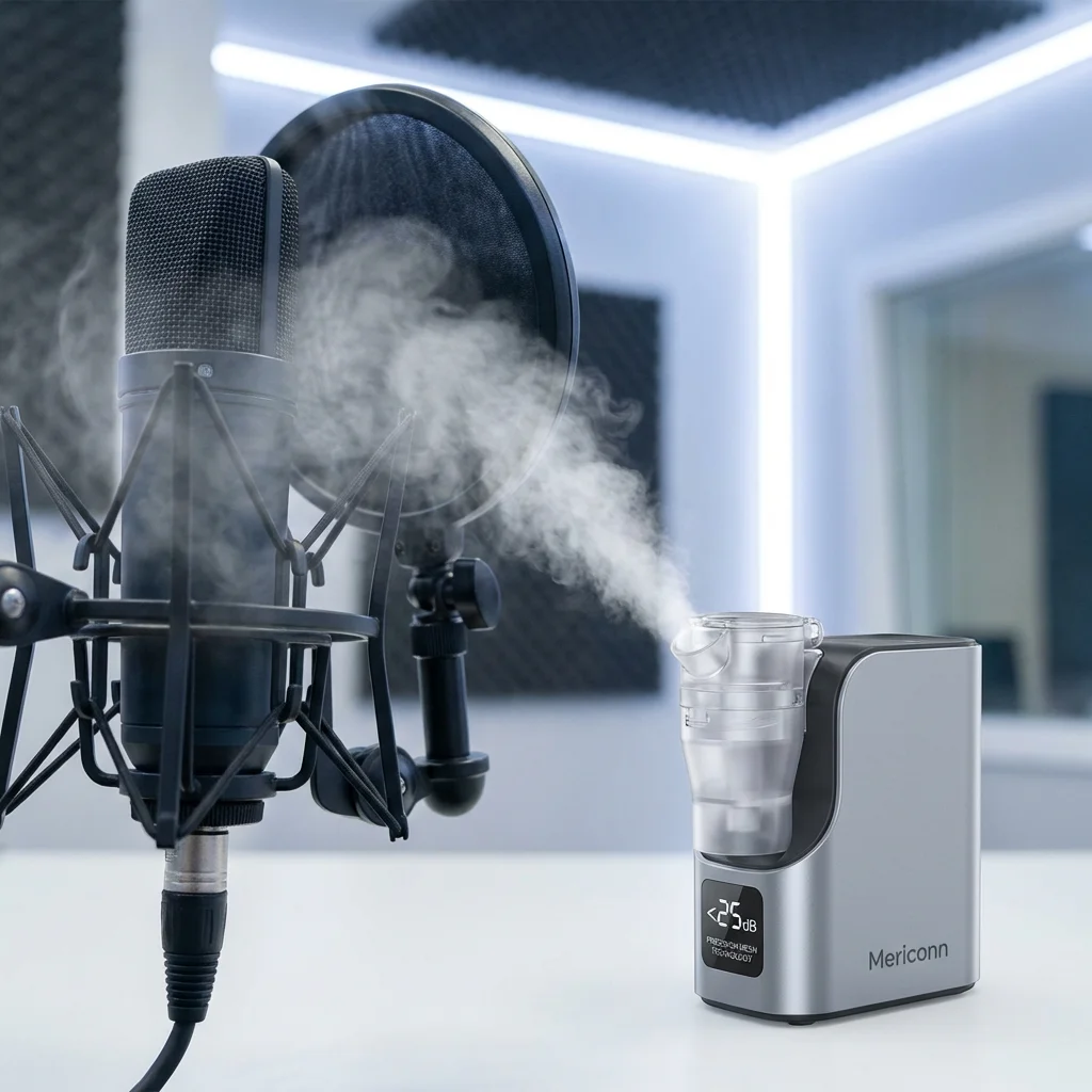 Silent Mericonn Nebulizer near Studio Microphone