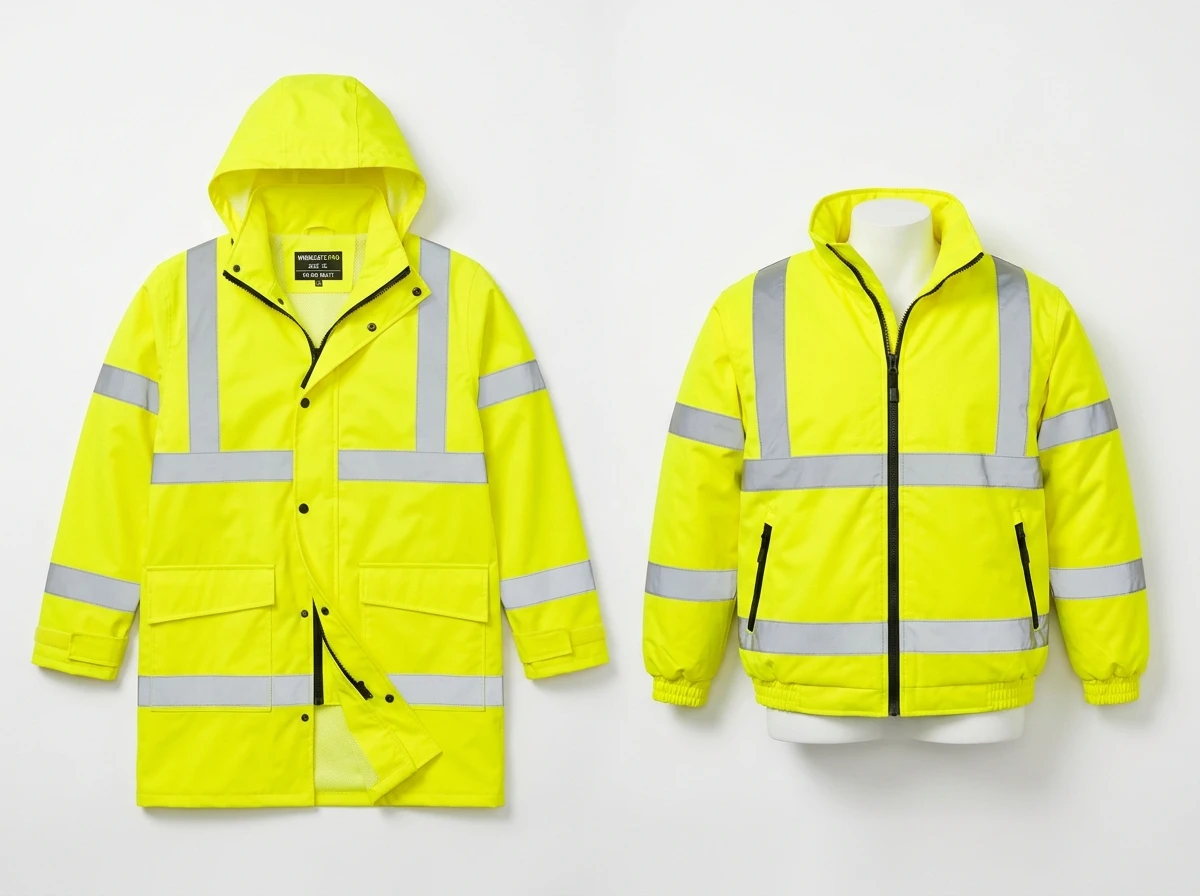 Hi-Vis safety raincoats