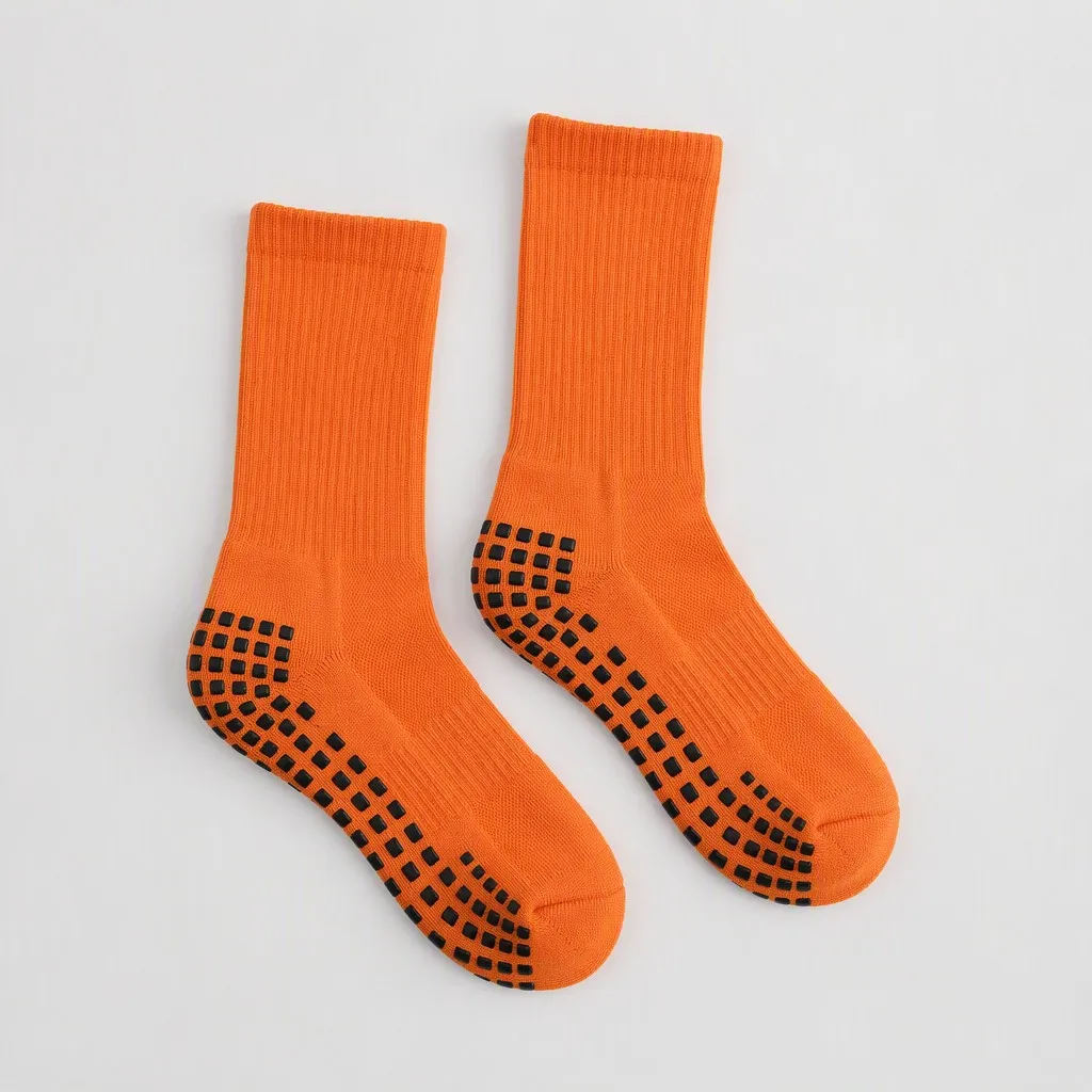 Pomarańczowe skarpetki piłkarskie Black Dots Crew