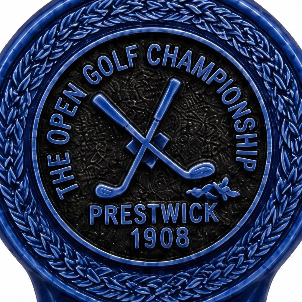Macro detail of the royal blue ball marker relief